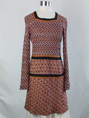 MISSONI VTG BR PRINT KNIT DRESS.